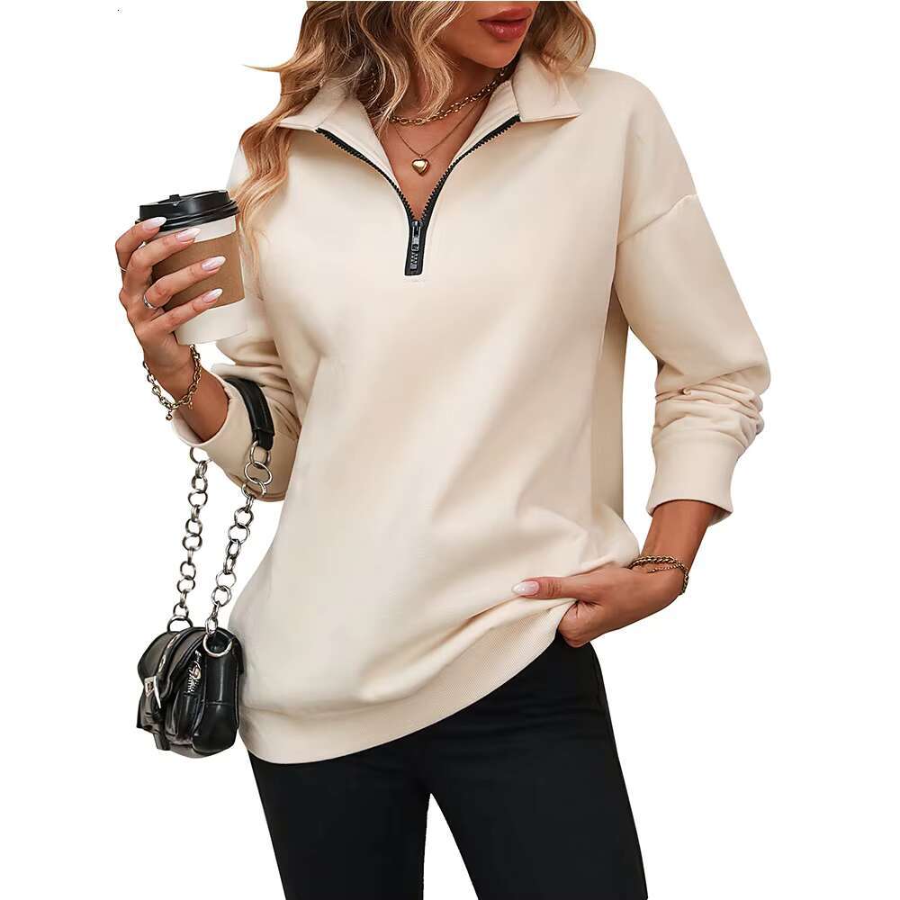 2025 New Arrival Womens Oversized Sweatshirts Hoodies Half Zip Pullover Fall Fashion Outfits Y2k Clothes Casual Knitted Printed