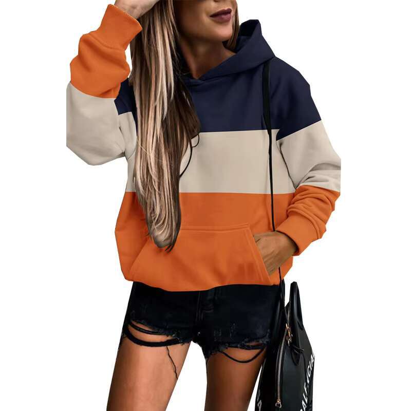 2024 Mix Color Trendy Women's Hoodies Sweatshirts Support Custom Leopard-Print Patchwork Casual All-Mix Hoodie