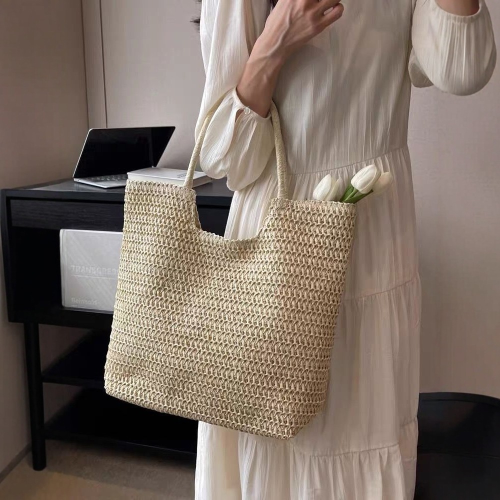 2025Summer Seaside Leisure Vacation Large Capacity for Women Fashion Straw Tote Simple Handheld Shoulder Bag #swissmilitary