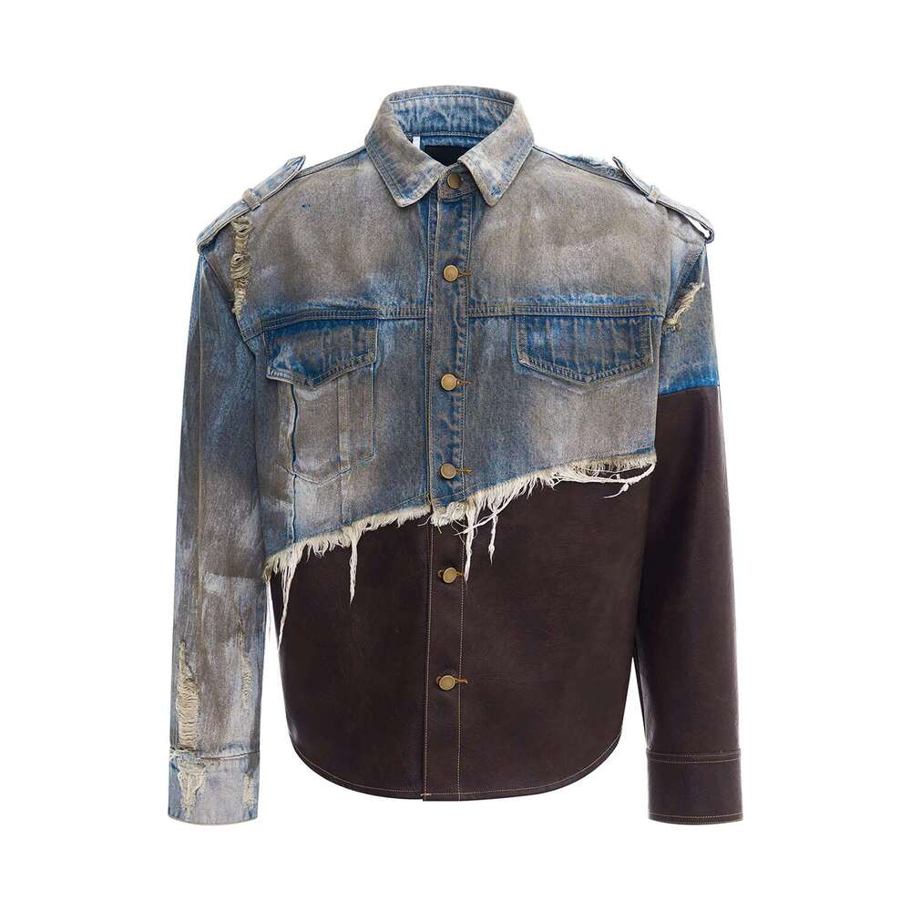 START American distressed patch made denim jacket men's patchwork jacket autumn and winter dirty jacket