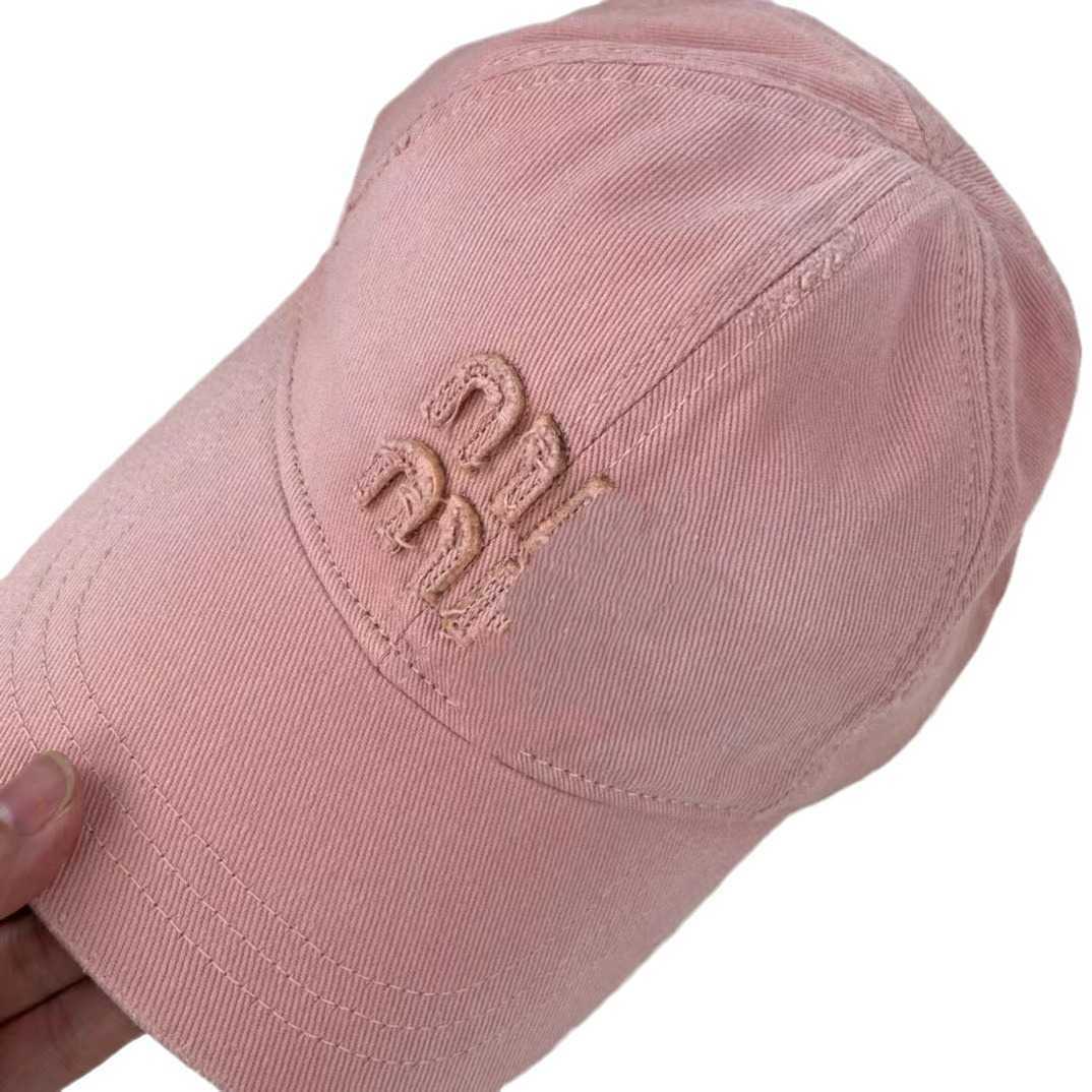 Ball Caps Korean version of Miaos highquality rose pink baseball cap for womens sunshade fashionable big head circumference small face display pure co