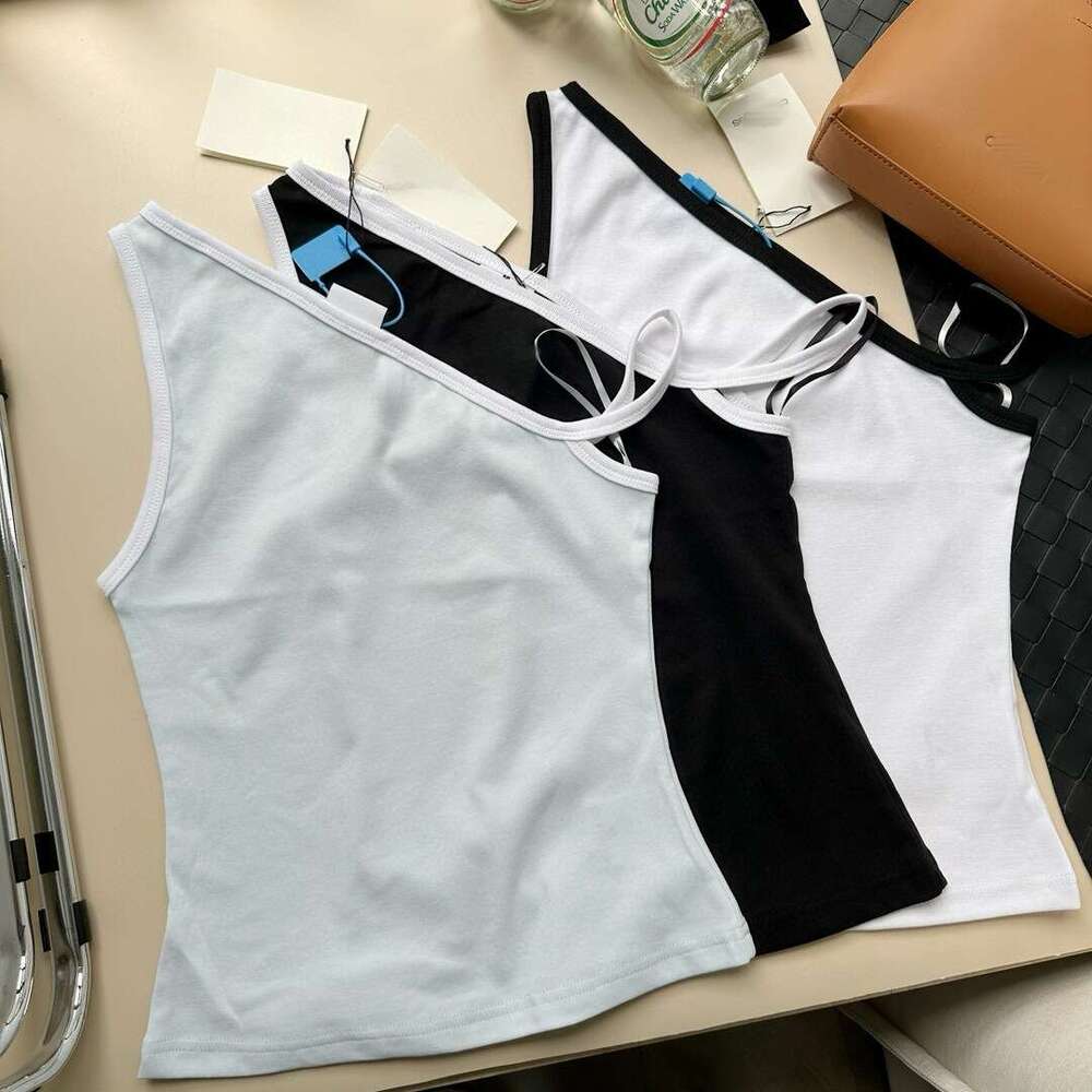 Spicy Girl Design With Irregular Slng Shoulder Suspender, Women's Spring And Summer New Slim Fit Base Vest