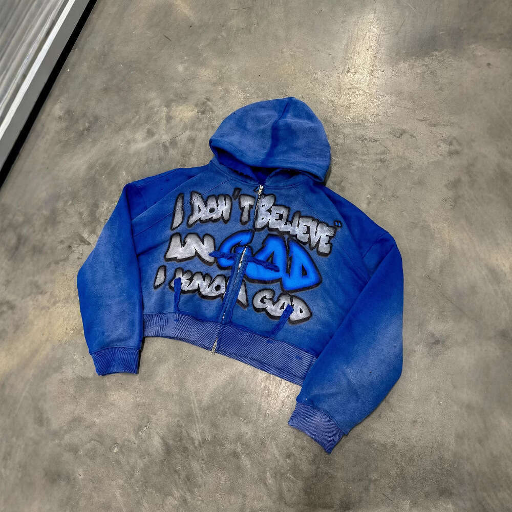 Streetwear unisex winter loose letter printed trendy hoodie