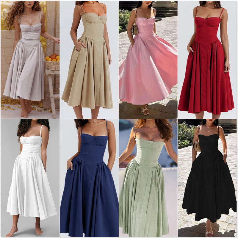 Womens Dresses 2025 New Fashion French Elegant Style Dopamine Dress With Camisole Skirt 12 Colors