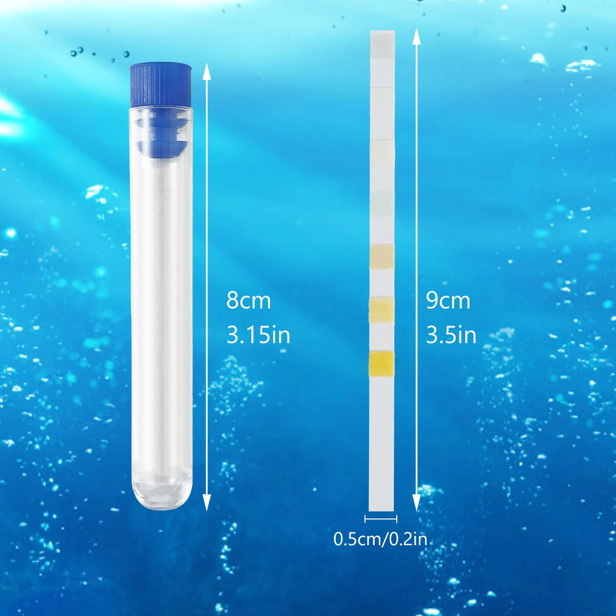 100Pcs Aquarium Test Strips Water Quality Test Strip 7in1 Fish Tank Test Kit Freshwater Saltwater Aquarium Water pH Test Strips 250226