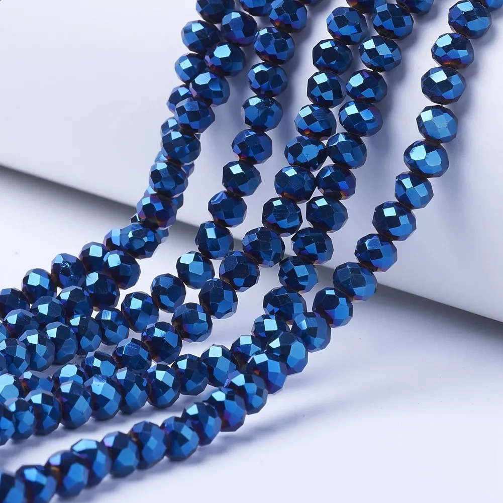 10 Strands 6mm Electroplate Transparent Glass Beads Strands Loose Beads for Diy Necklace Bracelet Jewelry Making Accessories 250221
