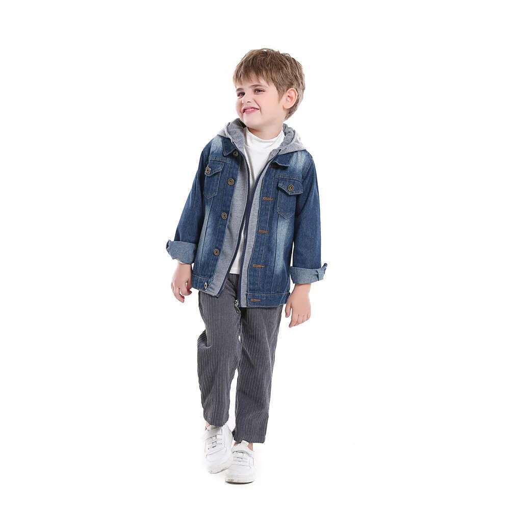 Ddmyshoesvip 70-160Cm Boys Hoodie Denim Jacket Loose Kids Jeans Boys Coat Clothes For Autumn Winter