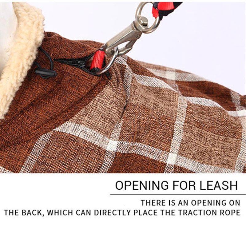 Warm Fleece Winter Big Dog Clothes Fashion Plaid Print Pet Jacket with Belt for Medium Large Dogs Greyhound Weimaraner Clothing 250226