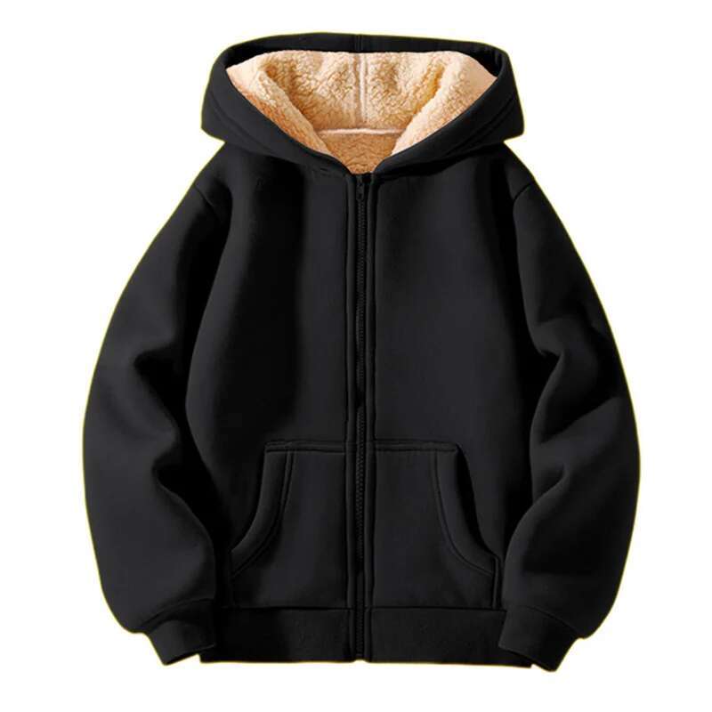 Ddmyshoesvip New Boys Girls Casual Jackets Kids Padded Thickened Lambwool Coats Children Warm Winter Hoodies Teenager Fashion Hooded Clothing
