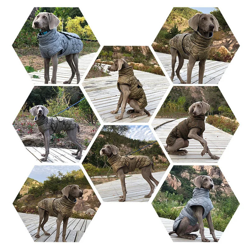 Winter Dog Clothes for Large Breed Reflective Snowsuit Big Dog Jacket with Fleece Lining Warm Coat for Whippet Greyhound Pet 250226