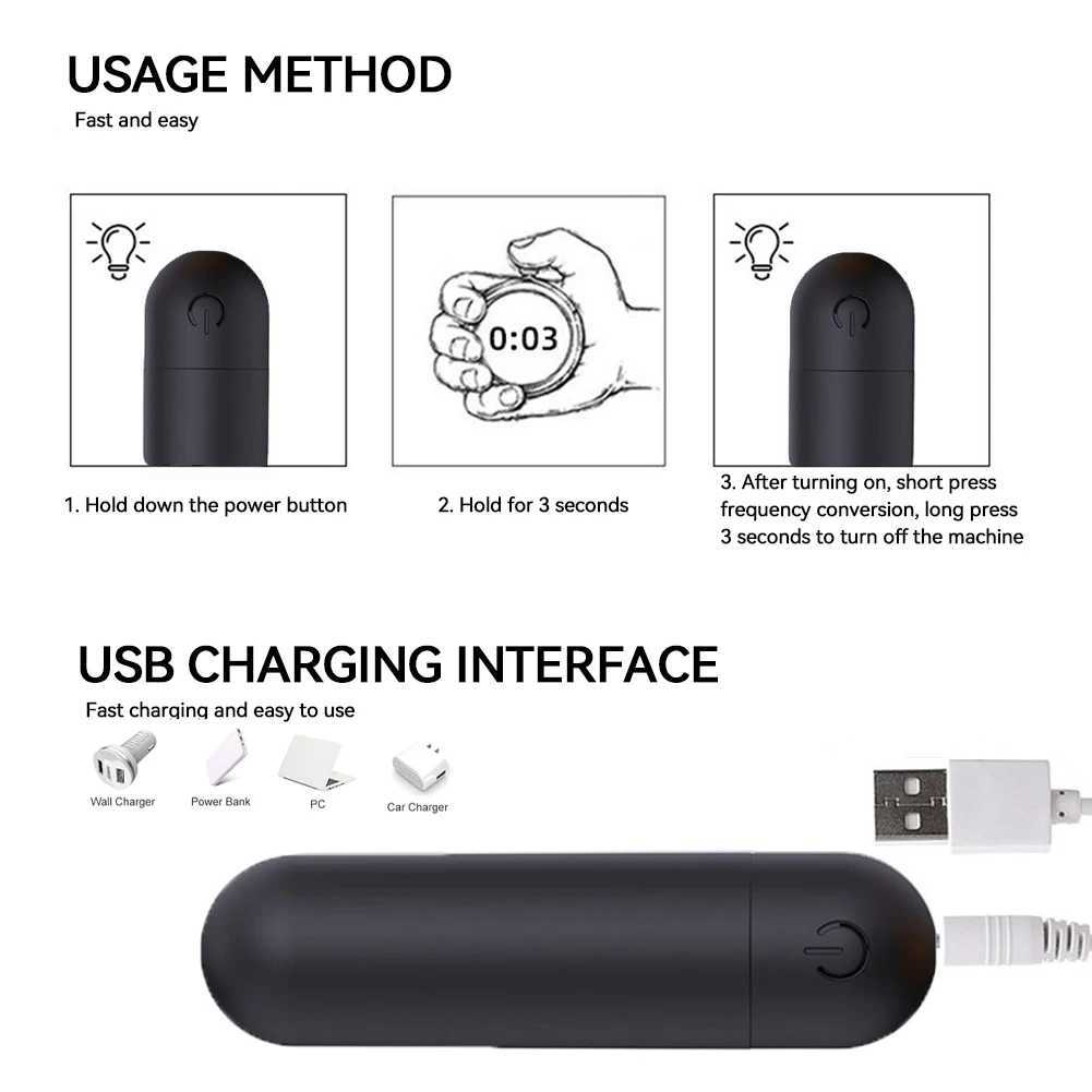 10-Speed Mini Bullet Vibrator Rechargeable Wireless Vibrating Anal Bullet Clitoral Stimulator Dildo Adult Sex Toys for WomenW250228