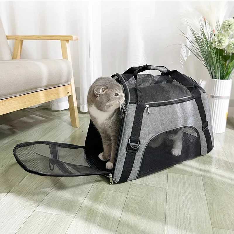 Portable Dog Cat Carrier Bag Pet Puppy Travel Bags Foldable Cats Handbag Travel Pet Bag Transport Bag 250205