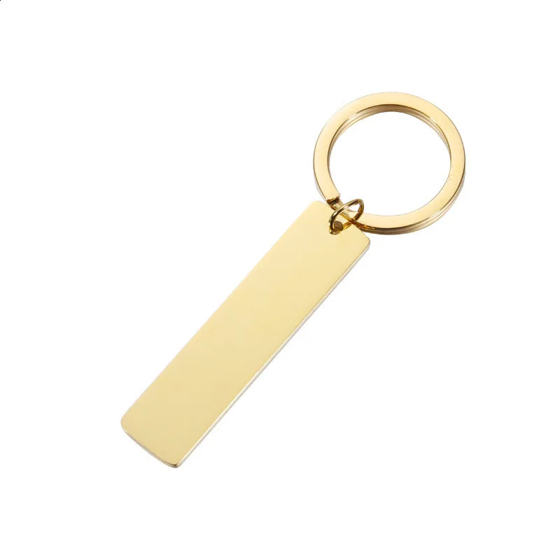 10pcs High Quality Mirror Polish 304 Stainless Steel 12x50mm Keychain 250221