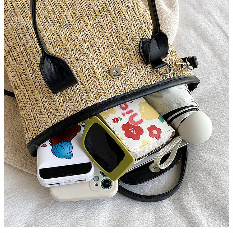 2025 Spring/Summer Women's Straw Crossbody Handheld Tote Seaside Tourism Beach Large Capacity Bag #swissmilitary