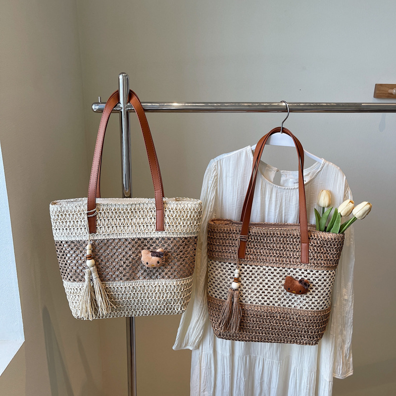 Summer Seaside Leisure Vacation Large Capacity for Women 2025 Fashion Straw Tote Simple Handheld Shoulder Bag #swissmilitary