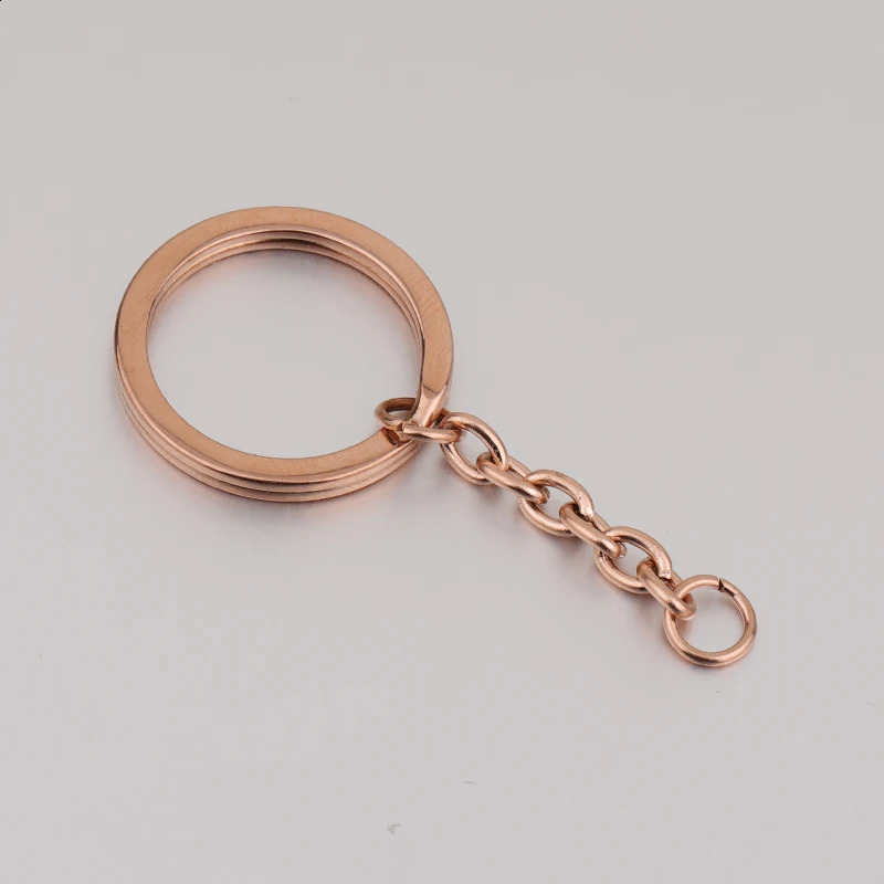 Fnixtar 20Pcs/Lot 304 Stainless Stee Key Chain Hanging Split Keyring With Extender Chain For DIY Making Keychains Punk Jewelry 250221