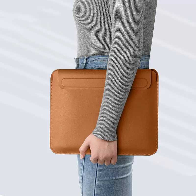 Laptop Bag For MacBook 2022 M2 Air 13 Case for M1 Pro 14.2 16 Inch Ultrathin Mouse Pad PU Leather Cover For Pro 13 Sleeve Z250224