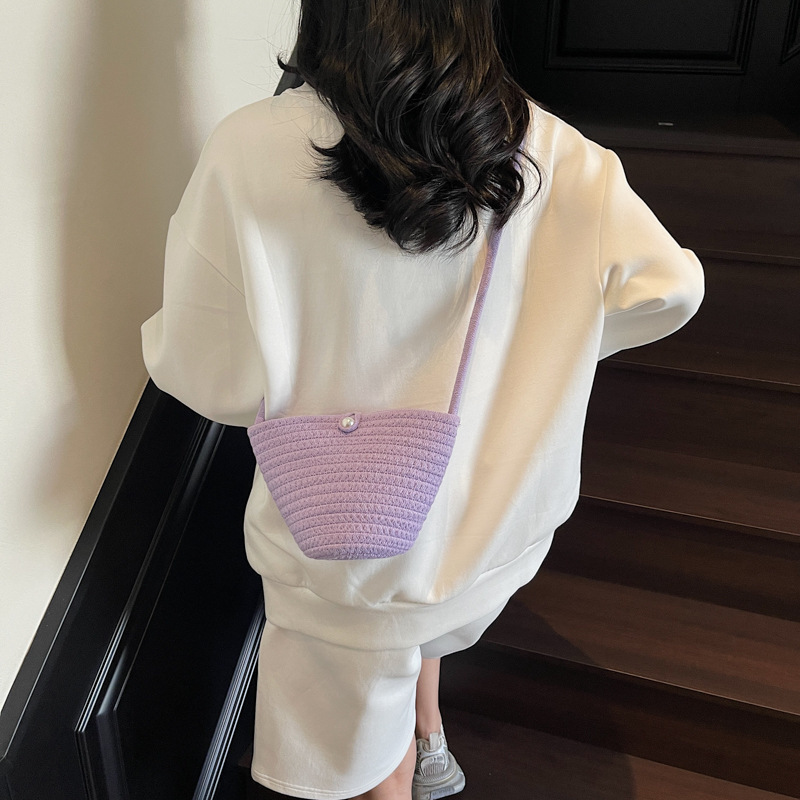 New handbag women's summer handmade woven straw small fresh handbag, casual shoulder bag, vacation crossbody bag #swissmilitary