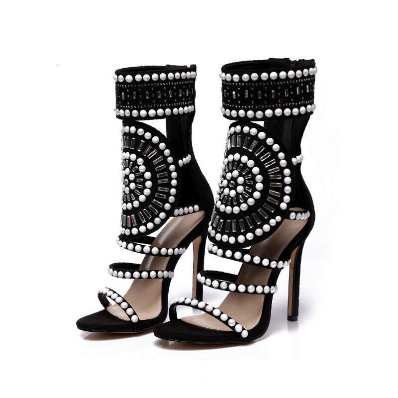 Style - Flat high brand, bulk version, slim heel high-heeled back zipper cool boots 35-42 large size shoes