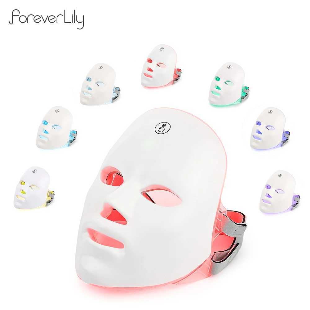 7 Colors LED Photon Facial Mask Skin Rejuvenation Anti Acne Facial Beauty Mask Red Light Skin Care Repair Skin Wireless Use W250228