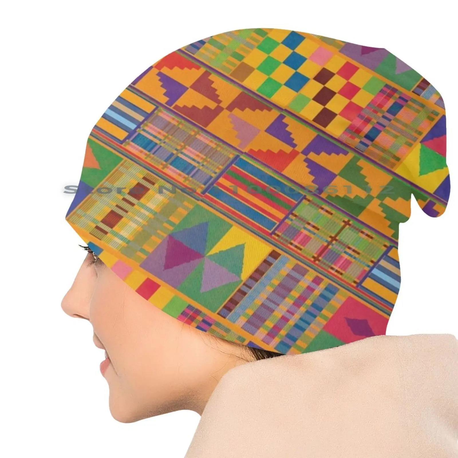 Kente Inspired Bucket Hat Sun Cap Graphic Pattern African Ghana Geometric Traditional Ethnic Diamonds Checkered Banded 250227