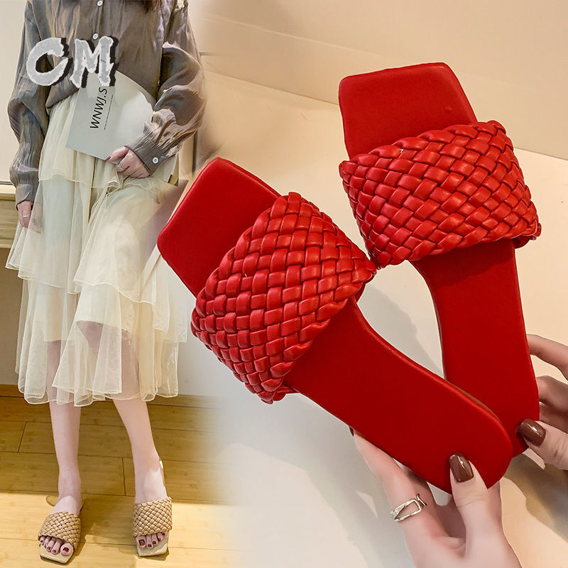 Slippers For Women In Summer 2025 Woven With A Single Thread, Lightweight For Outdoor Wear Women's Plus Size Cool Slippers Korean Version Lazy Be