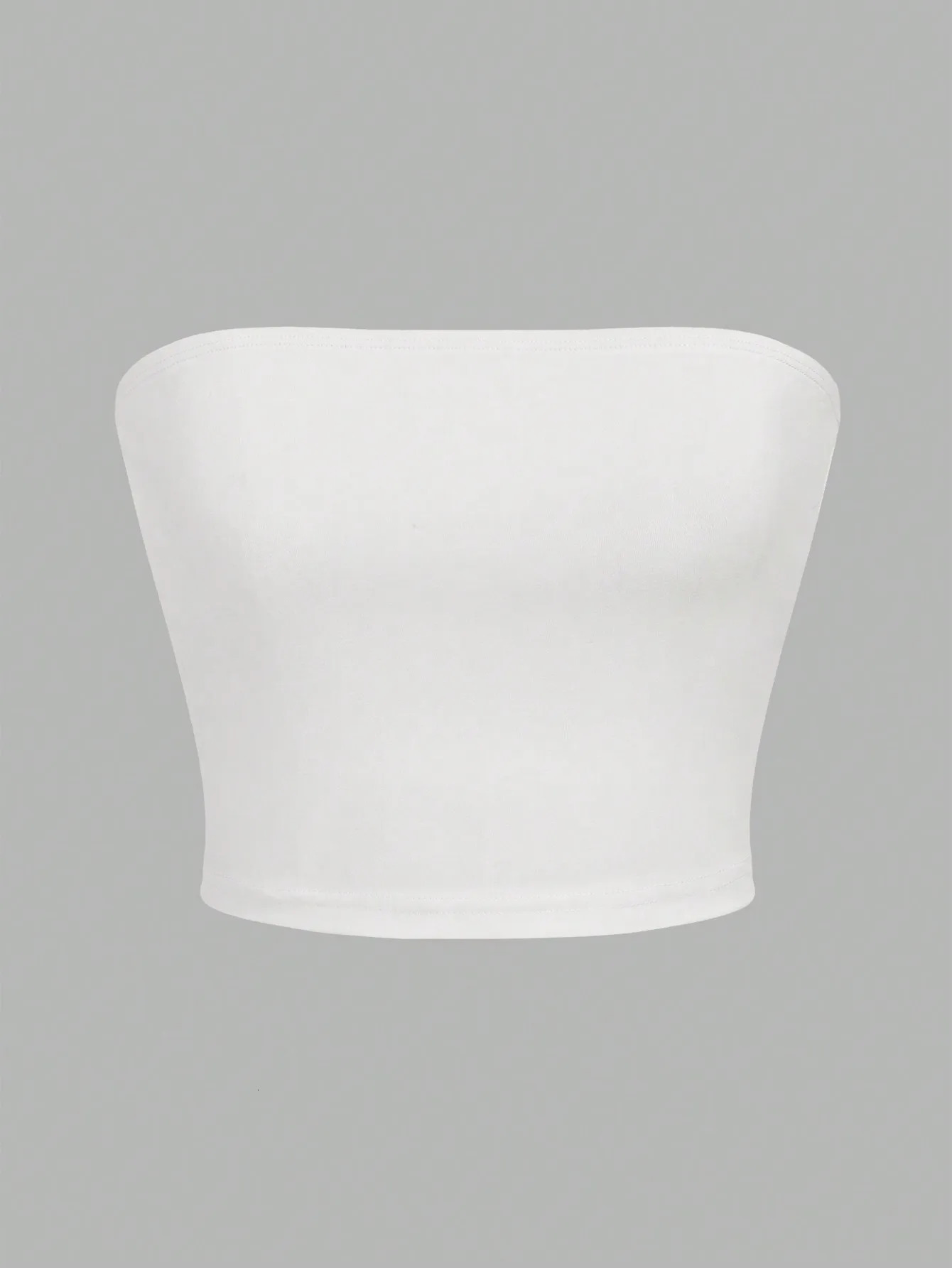 Womens strapless vest sleeveless crop womens flat mouth navy blue chest circumference party top 250224Z