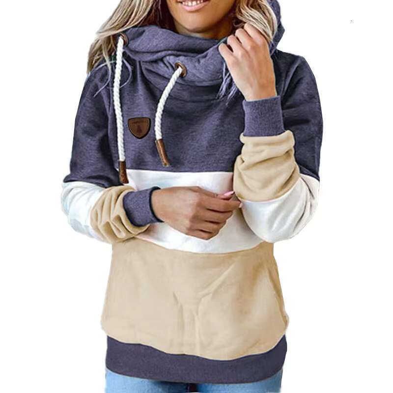 Top Quality Custom Spring Casual Woman Fashion Patchwork Loose Women Hoodie Sudaderas Wholesale