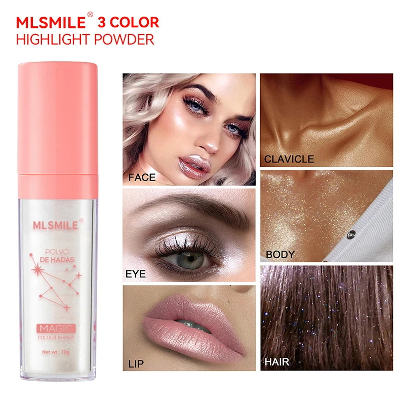 3 Colors Glitter Powder Highlighter Makeup Body Brightens the Natural Face Blusher Fairy Highlight Patting 250219