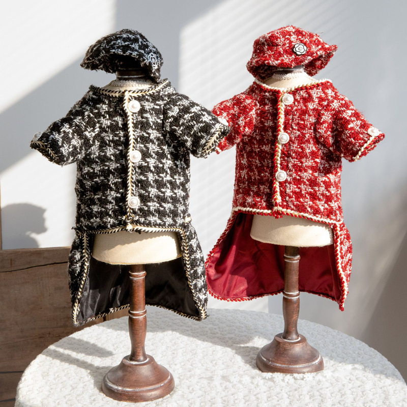 Dog Princess Dresses for Small Dogs luxury Clothes Tweed Costume White Pet Girl Cute Coat Outfits Fall Costumes for Puppy Small Medium Cat Dog XS D41