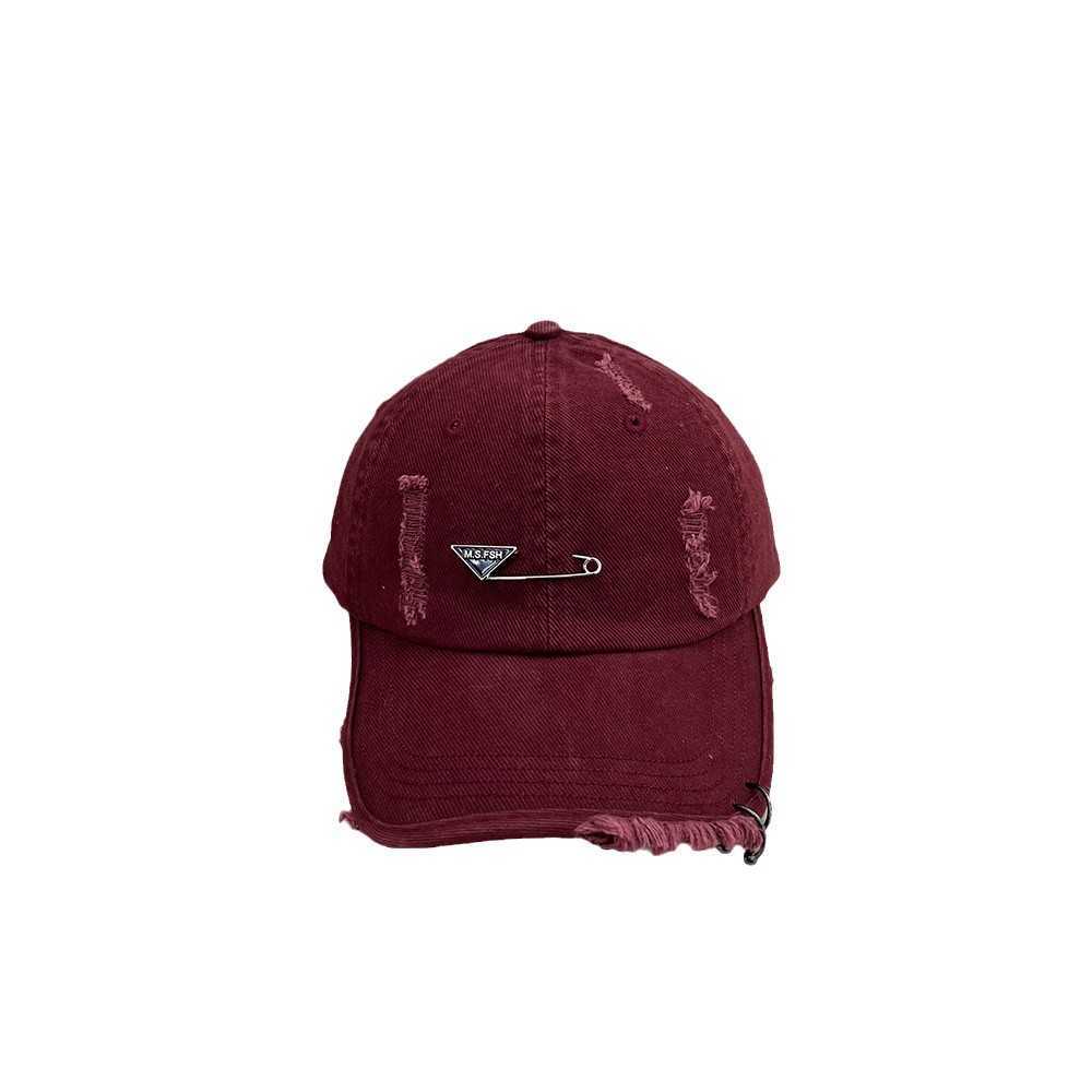 Ball Caps Fashionable washed brushed perforated soft top baseball cap for women metal pin for Korean version trendy big head circumference duck tongue