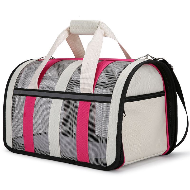 New Portable For Cats And Dogs Going With Hollowed Out Mesh Polyester Folding Outer Pet Bag
