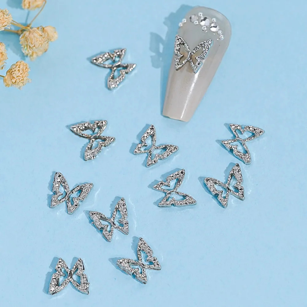 20 Sparkling Diamond Wings Hollow Butterfly Nails Charm 3D Shape Nail Gemstone Decoration Products 250217