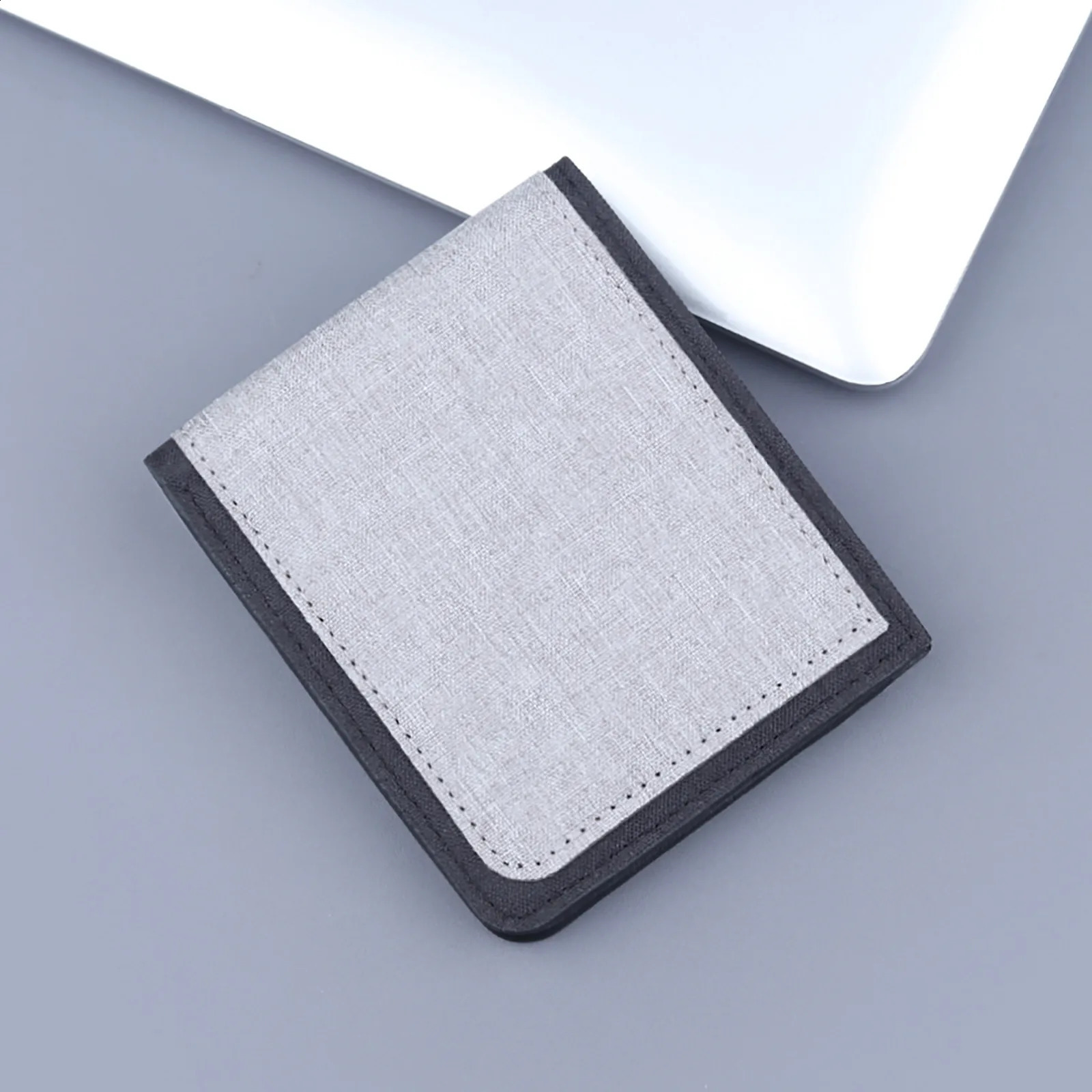 Ship from US Fashion Id Short Wallet Solid Color Men Canvas Purse Multiple Card Slots Clutch Bag Tile Slim Coin Monedero Mujer 250228FBB