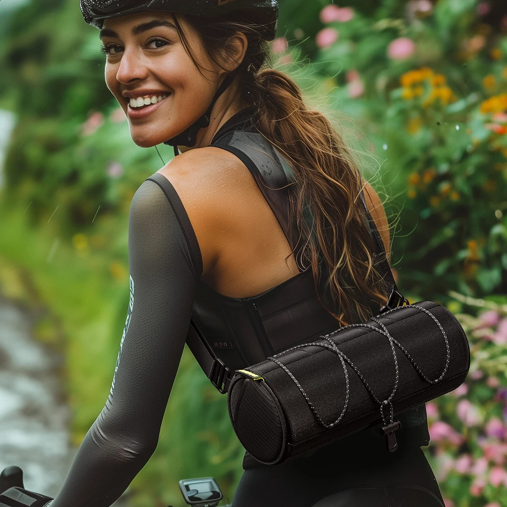 Ship from US 22L Bicycle Frame Pannier Bag Large Capacity Mountain Bike Front Multifunctional Portable Shoulder Accessories 250228FBB