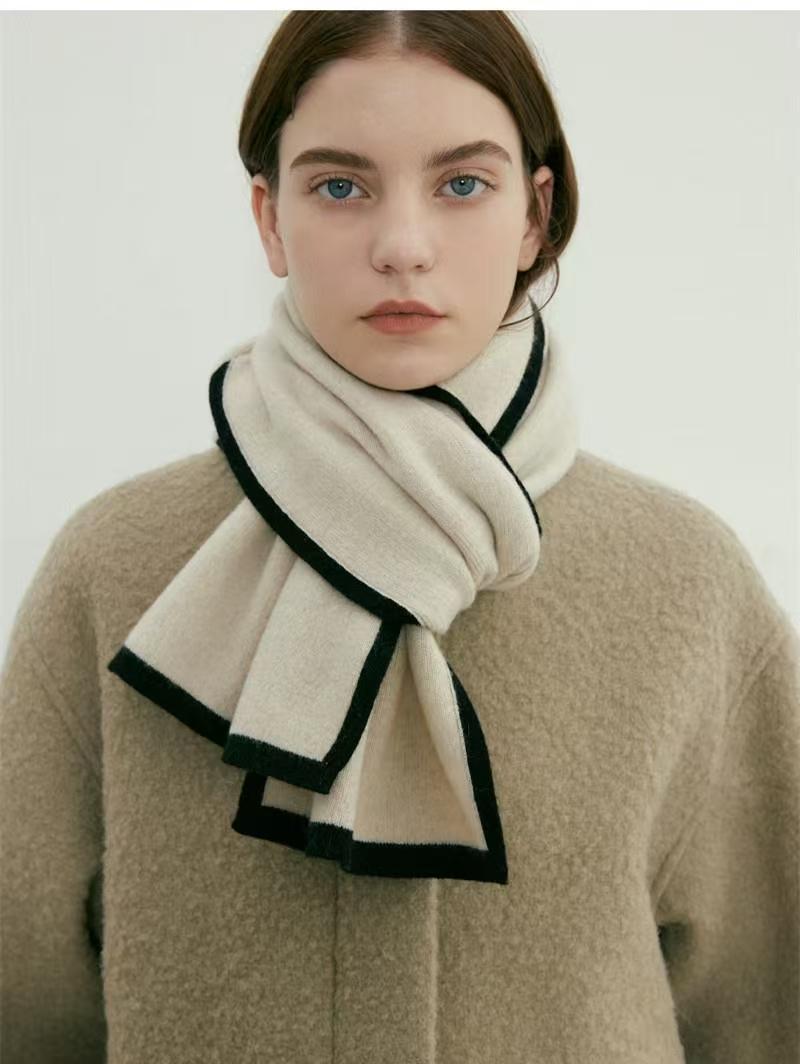 K012 2024 new style simple imitation cashmere scarf knitted unisex solid color warm shawl and scarf dual use