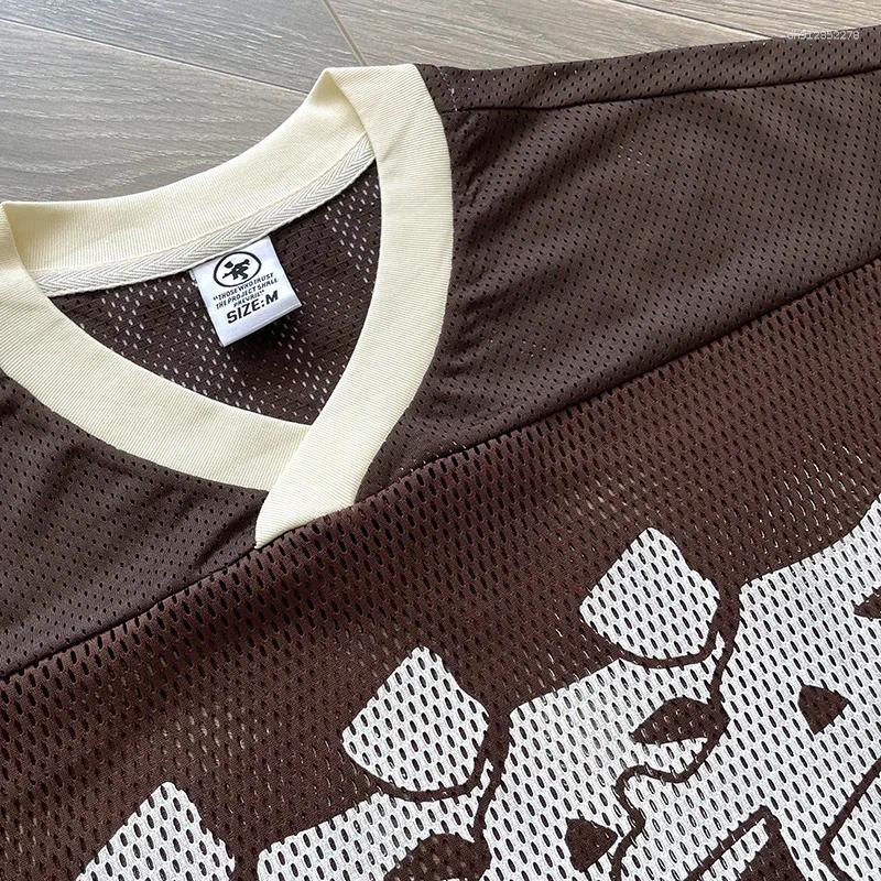 Men's Casual Shirts Capri Emergency Portrait Graffiti European-style Mesh Loose Short-sleeved T-shirt