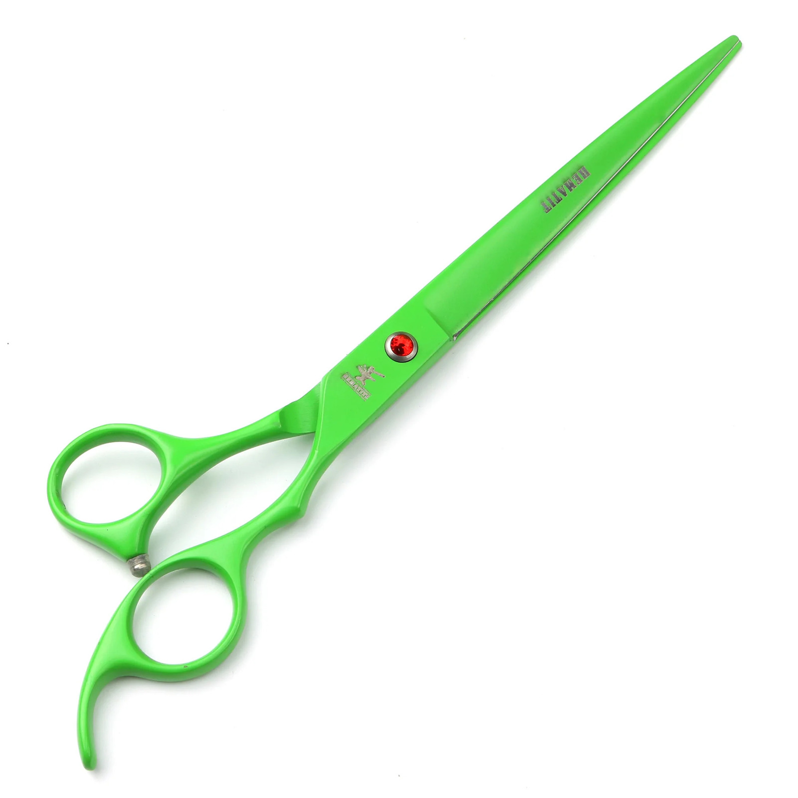 8 inch green hair scissors 440C steel barber cutting scissors 250227