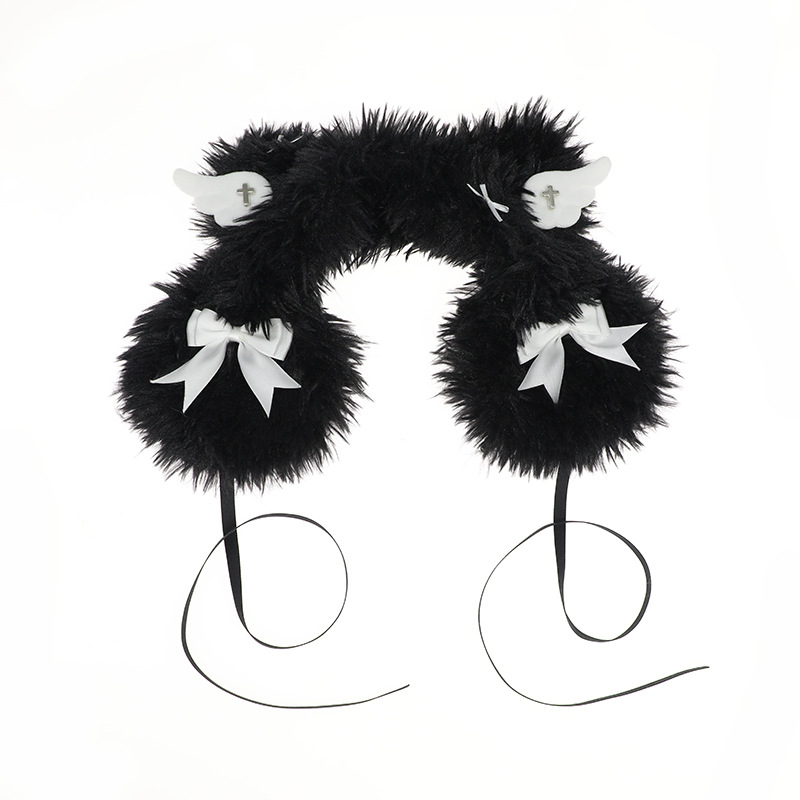Headbands Faux leather headband Headband white subculture rock dark cute dog