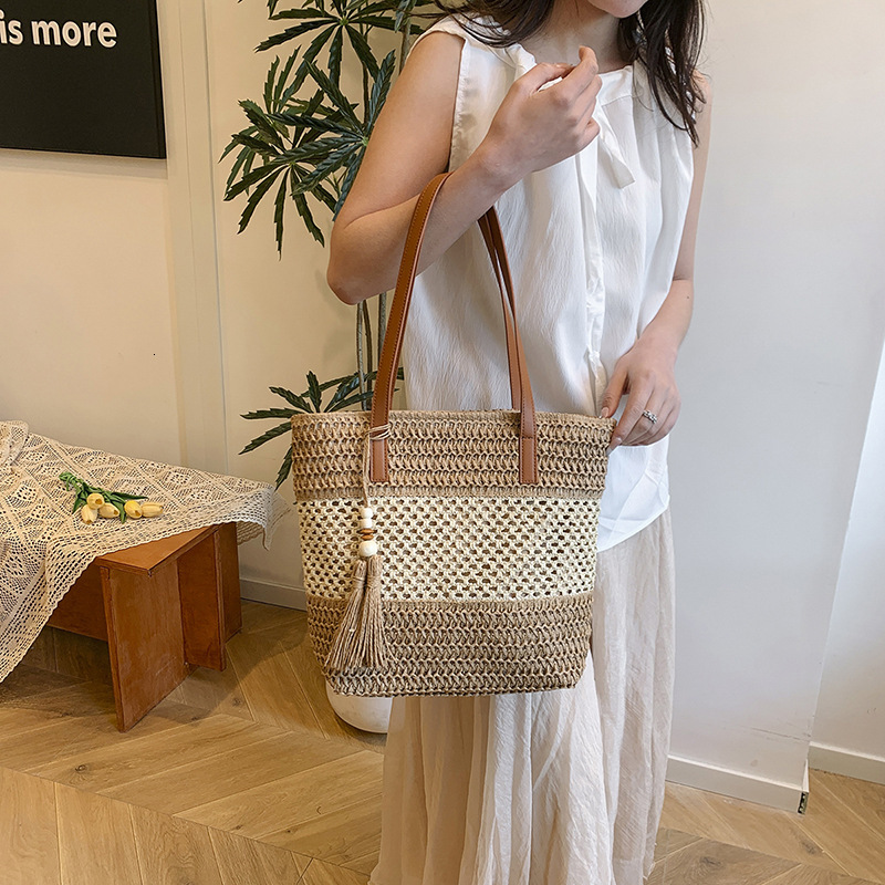 Summer Seaside Leisure Vacation Large Capacity for Women Fashion Straw Tote Simple Handheld Shoulder Bag #swissmilitary