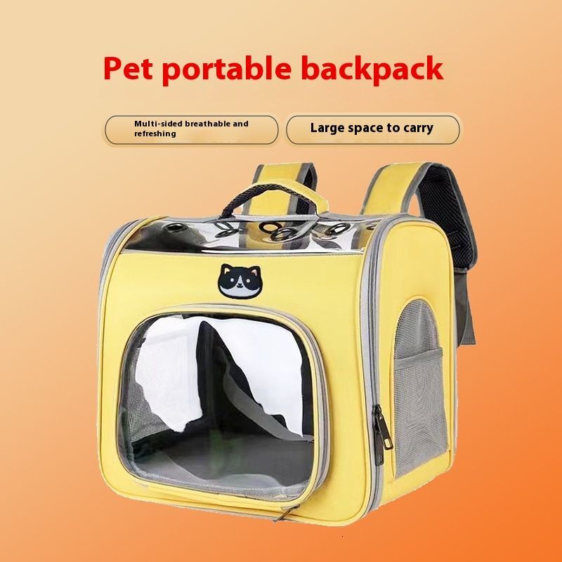 Pet New Solid Color Casual Trend Portable Dog Bag Large Capacity Breathable Cat Backpack