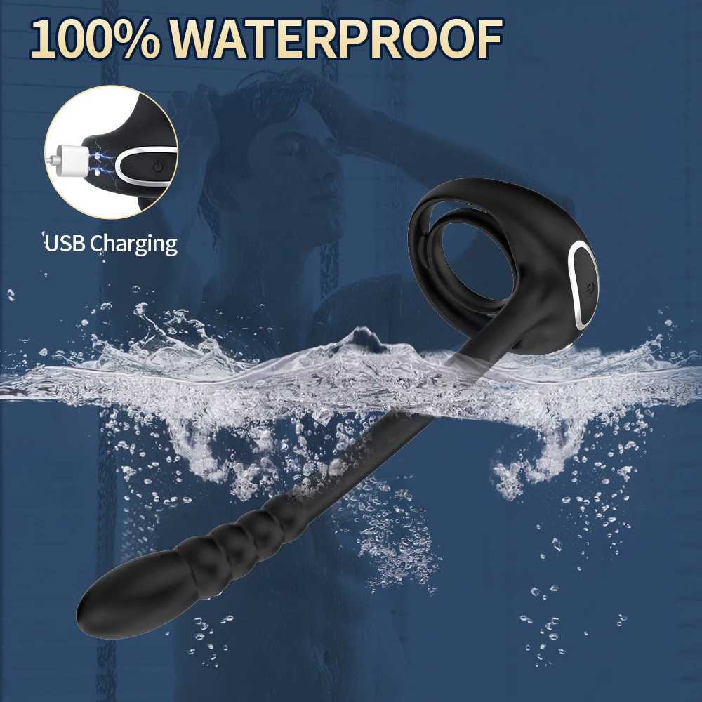 APP Remote Control Cockring Ring Vibrator for Men Testicle Massage Prostate Stimulation Anal Butt Plug Masturbator Adult Sex Toy W250618