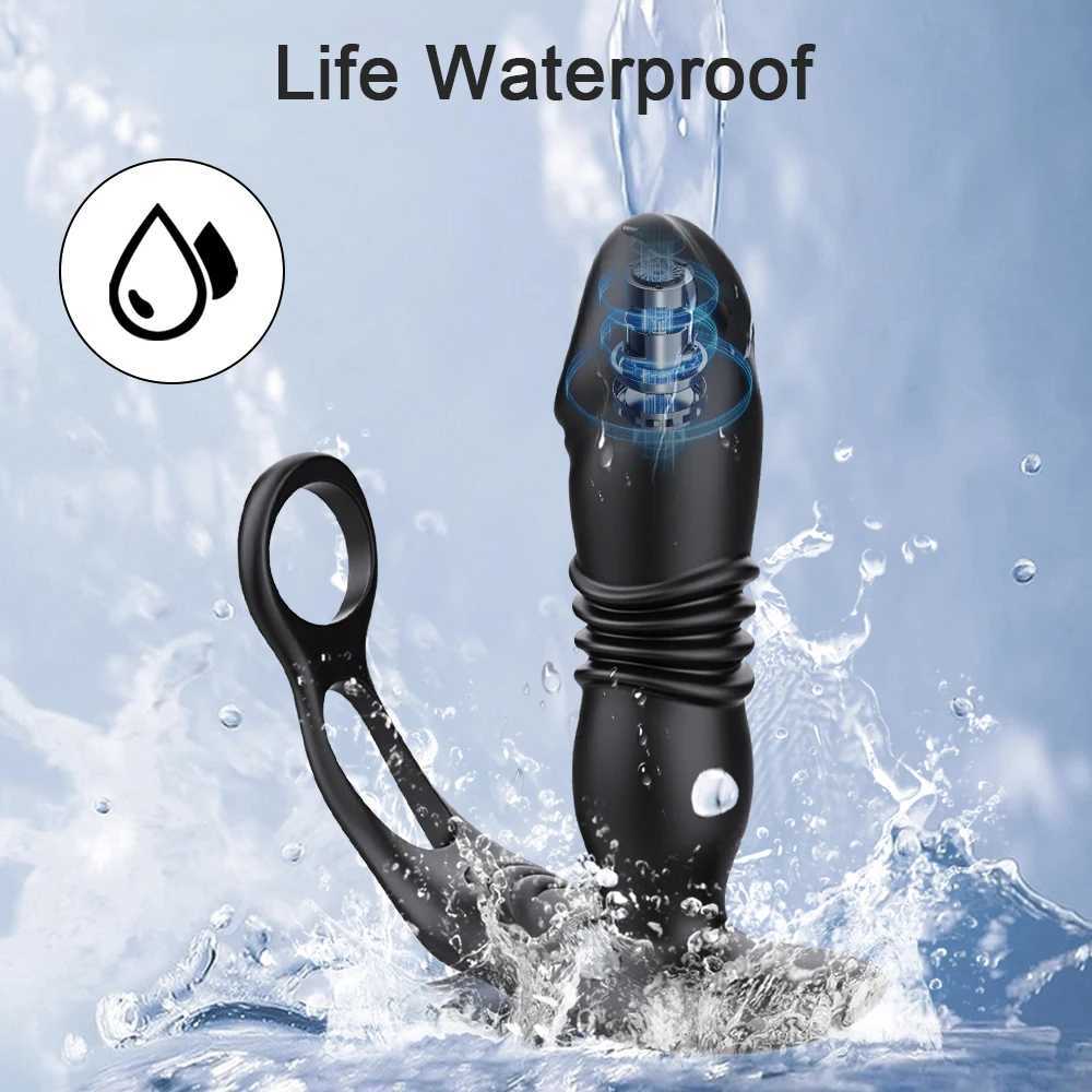 Male Thrusting Prostate Massager Bluetooth APP Vibrator for Men Gay Anal Plug Wireless Remote Butt Plug Sex Toy for CouplesW250228