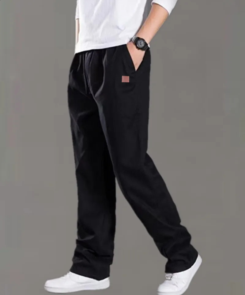 Mens loose straight oversized clothing gray casual workwear black runner cotton mens Trouser 250228Z