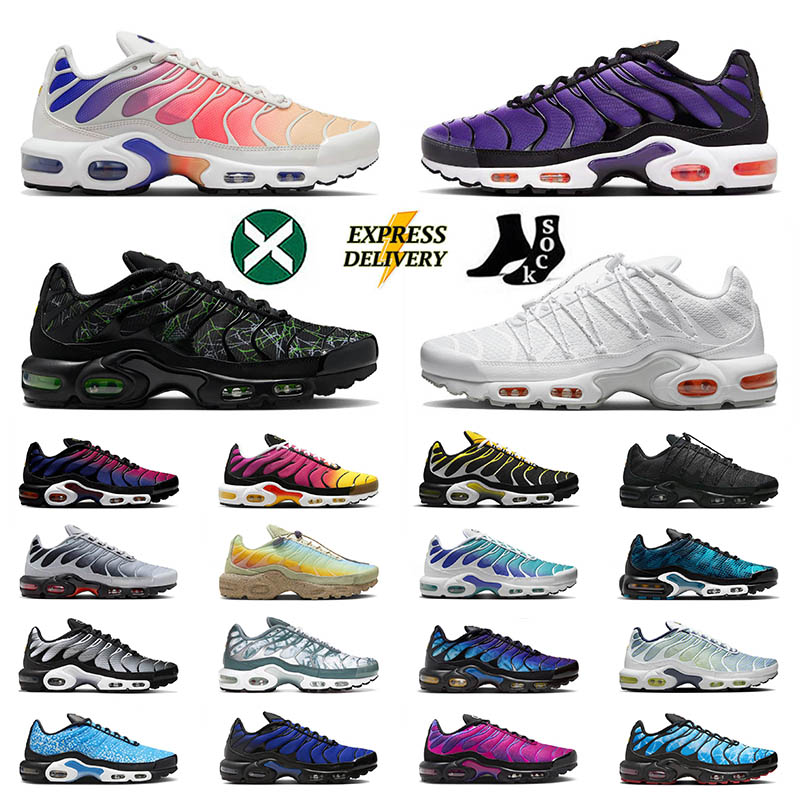 free shipping running shoes for men women aaa quality plus tn shattered glass utility clean white black reflective tns atlanta tnss mens france trainers sneakers
