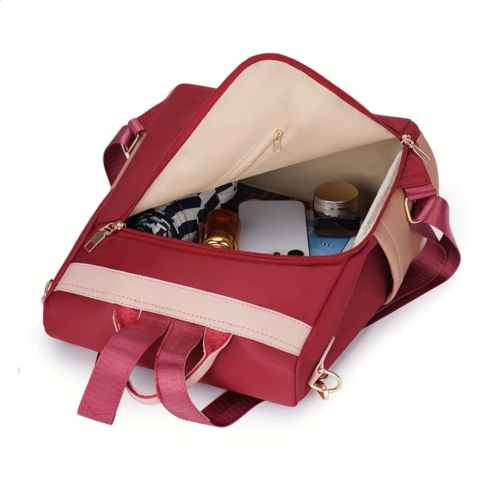 Ship from US Colorblock Patchwork Backpack Purse Antitheft Daypack Casual Twoway Shoulder Bag Fashion Travel Schoolbag 250227FBB