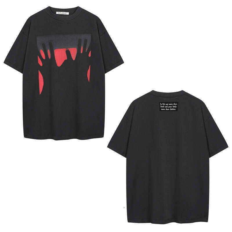 Small and niche fashion brand OURLEGACY ghost print loose short couple casual T-shirt half sleeved