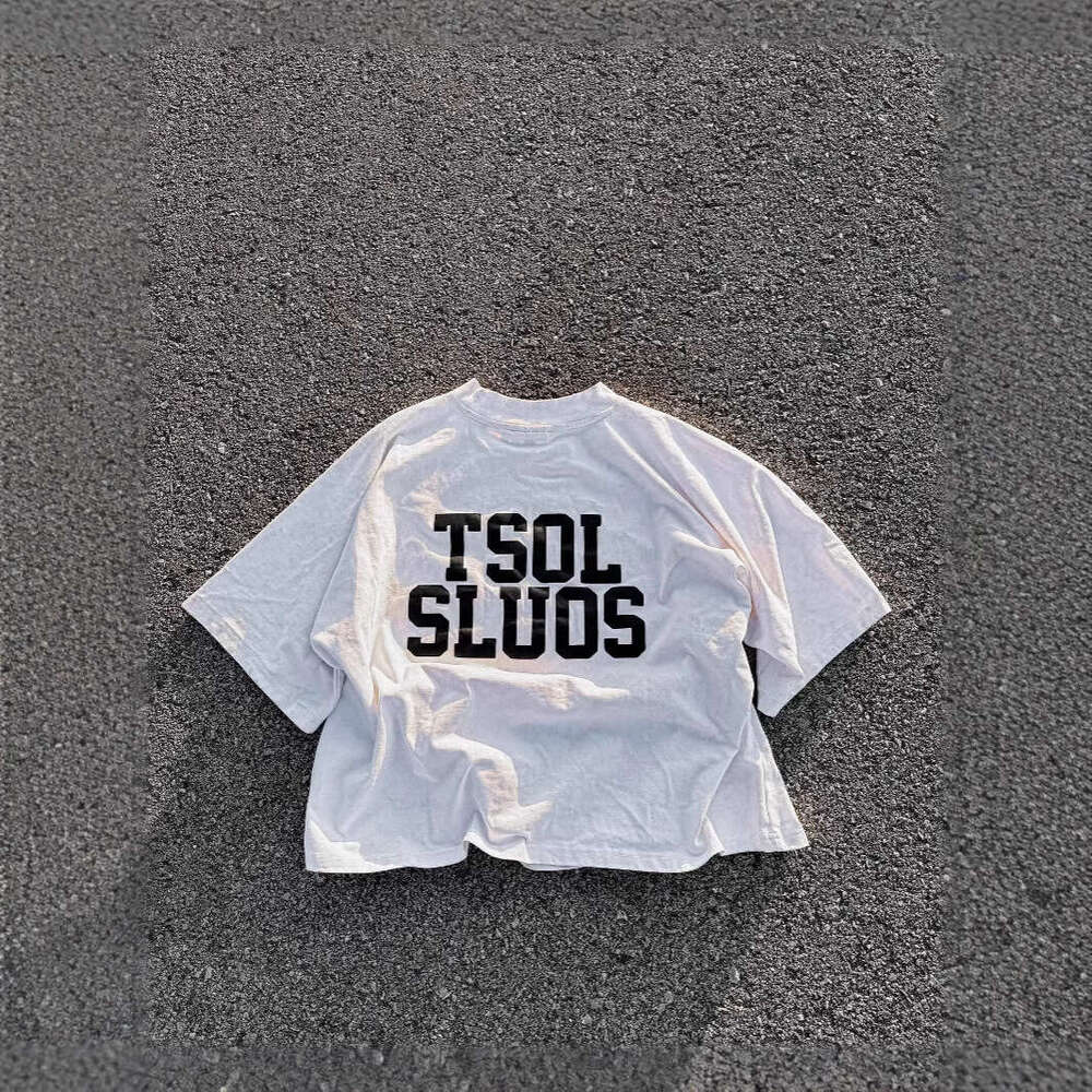 Creative design street hip-hop style character letter print loose 2025 spring top