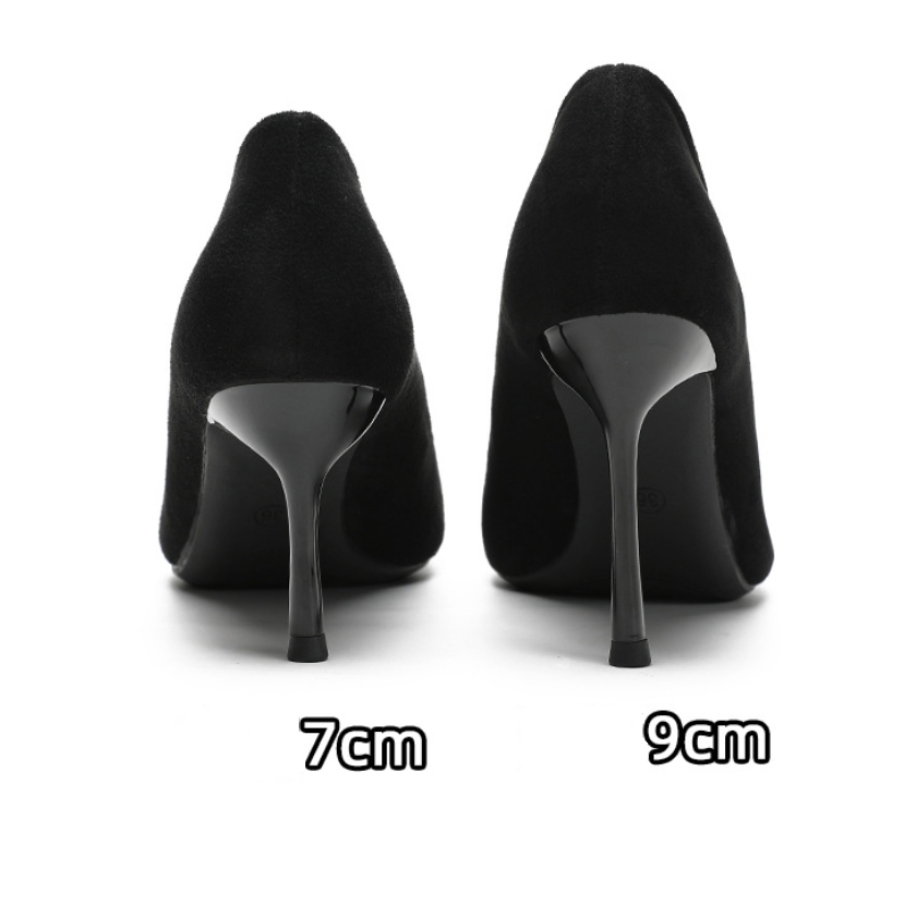 Satin Pumps: Crystal Pendant Chain High Heels for Women