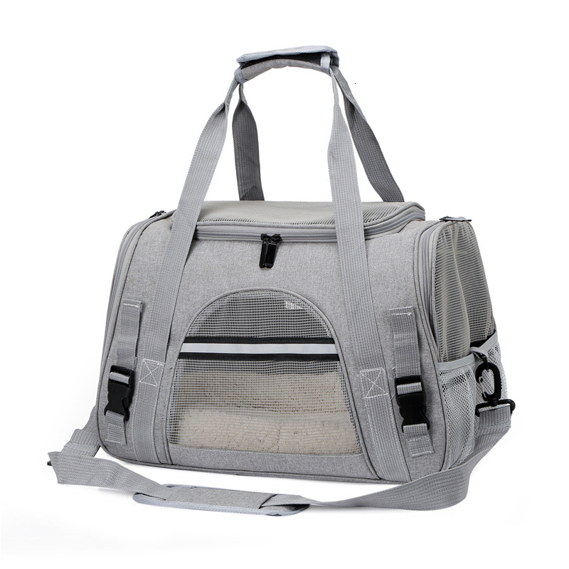 Pet bag, portable for outdoor use, one shoulder slanted pet box, foldable, breathable, transparent cat and dog bag